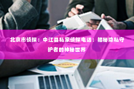 北京市侦探：中江县私家侦探电话：揭秘隐私守护者的神秘世界