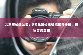 北京市侦探公司：5名私家侦探被抓视频播放，揭秘背后真相