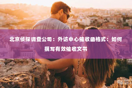 北京侦探调查公司：外访中心催收函格式：如何撰写有效催收文书