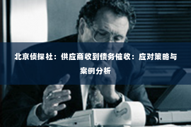 北京侦探社：供应商收到债务催收：应对策略与案例分析