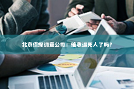 北京侦探调查公司：催收逼死人了吗？