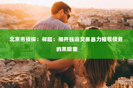 北京市侦探：标题：揭开强迫交易暴力催收债务的黑暗面