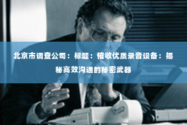 北京市调查公司：标题：催收优质录音设备：揭秘高效沟通的秘密武器