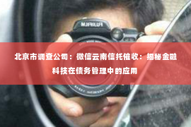 北京市调查公司：微信云南信托催收：揭秘金融科技在债务管理中的应用
