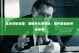 北京侦探调查：增城市私家侦探：揭开真相的神秘使者