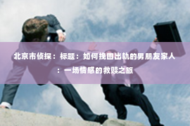 北京市侦探：标题：如何挽回出轨的男朋友家人：一场情感的救赎之旅