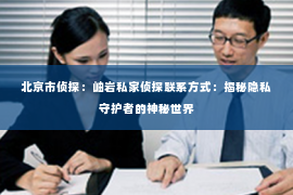 北京市侦探：岫岩私家侦探联系方式：揭秘隐私守护者的神秘世界