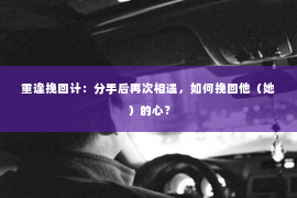 重逢挽回计：分手后再次相遇，如何挽回他（她）的心？
