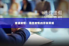 重建爱情：挽回爱情的终极策略