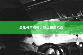 男生分手后悔，错过挽回机会