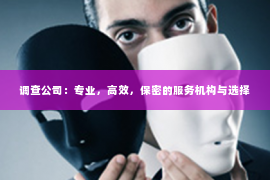 调查公司：专业，高效，保密的服务机构与选择