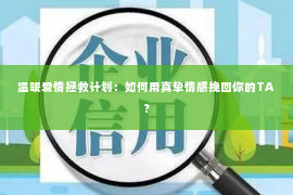 温暖爱情拯救计划：如何用真挚情感挽回你的TA？