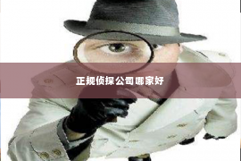正规侦探公司哪家好