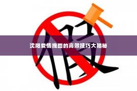 沈阳爱情挽回的高效技巧大揭秘