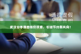 武汉分手挽回低价攻略，引领节约新风向！
