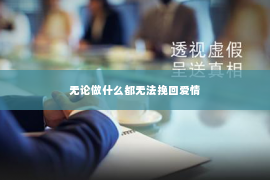 无论做什么都无法挽回爱情