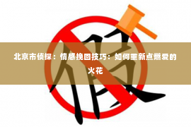 北京市侦探：情感挽回技巧：如何重新点燃爱的火花