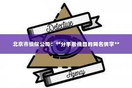 北京市侦探公司：**分手后挽回的网名俩字**