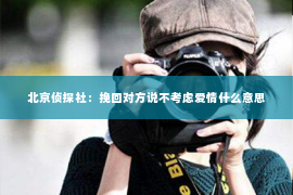 北京侦探社：挽回对方说不考虑爱情什么意思