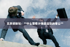 北京侦探社：**什么苦情计挽回出轨的老公**