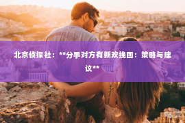 北京侦探社：**分手对方有新欢挽回：策略与建议**