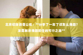 北京侦探调查公司：**分手了一年了该怎么挽回？深度解析挽回前任的可行之路**
