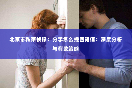 北京市私家侦探：分手怎么挽回短信：深度分析与有效策略