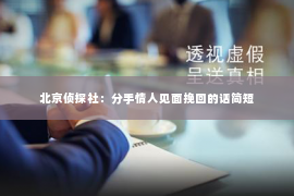 北京侦探社：分手情人见面挽回的话简短