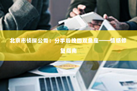 北京市侦探公司：分手后挽回双鱼座——情感修复指南
