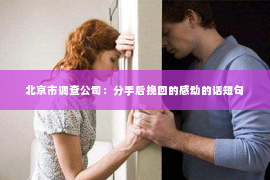 北京市调查公司：分手后挽回的感动的话短句