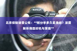北京侦探调查公司：**刚分手多久能挽回？深度解析挽回时机与策略**