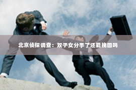 北京侦探调查：双子女分手了还能挽回吗