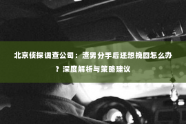北京侦探调查公司：渣男分手后还想挽回怎么办？深度解析与策略建议
