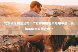 北京侦探调查公司：**怎样挽回前夫婚姻小说：破镜重圆的希望之旅**